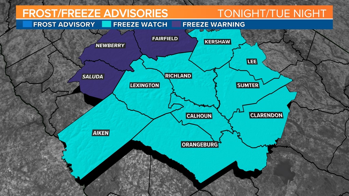 What's the difference between a frost advisory, freeze warning