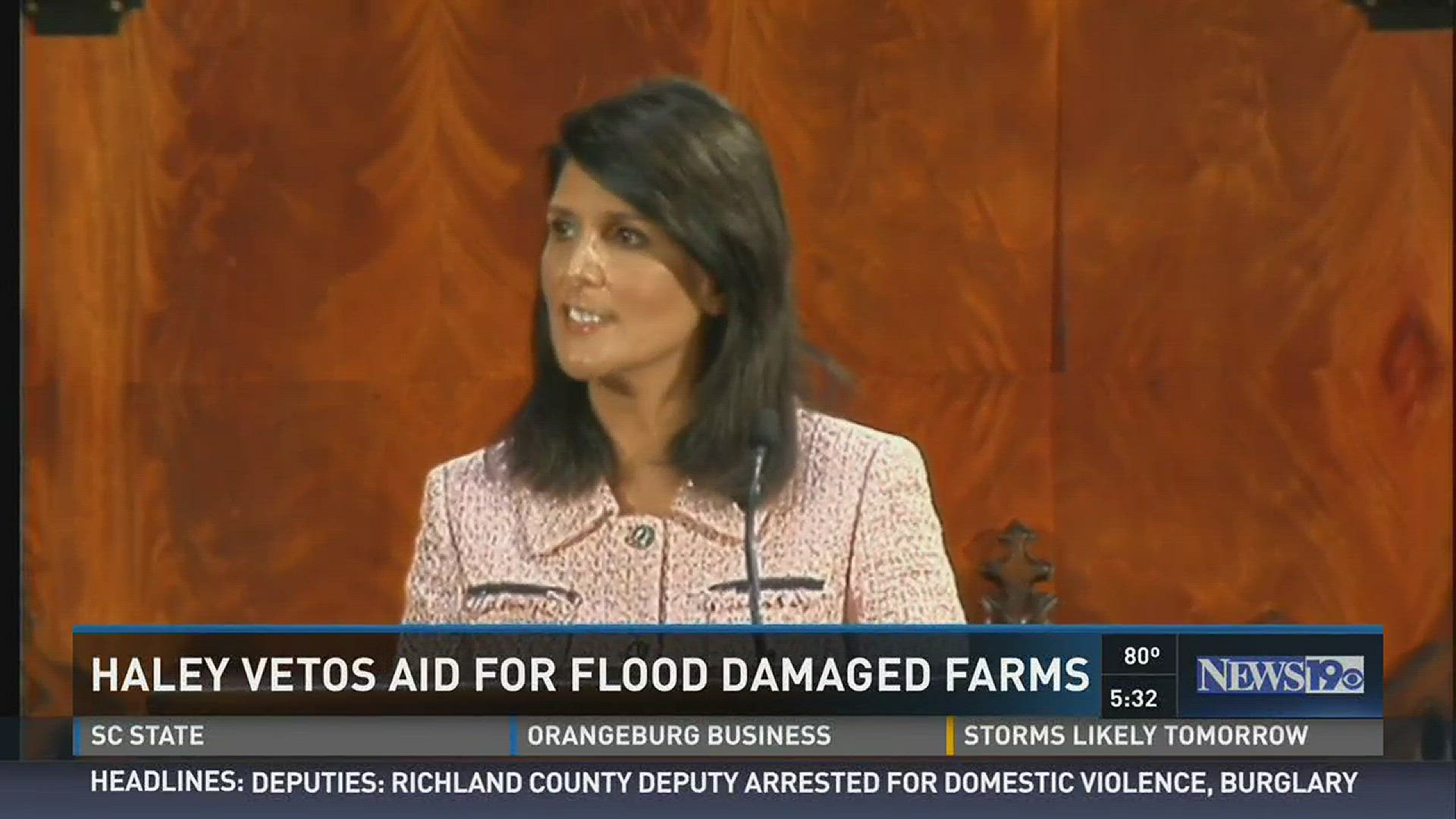Gov. Haley officially disagreed with the legislature over how to help farmers.