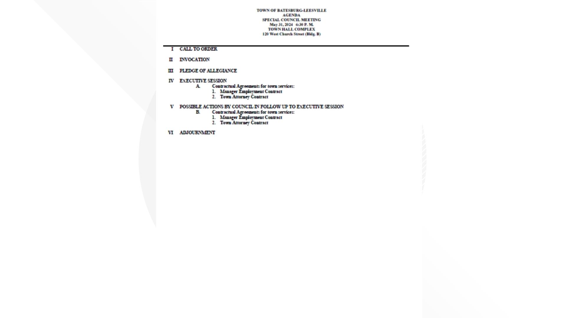 Town manager's position undetermined in BatesburgLeesville