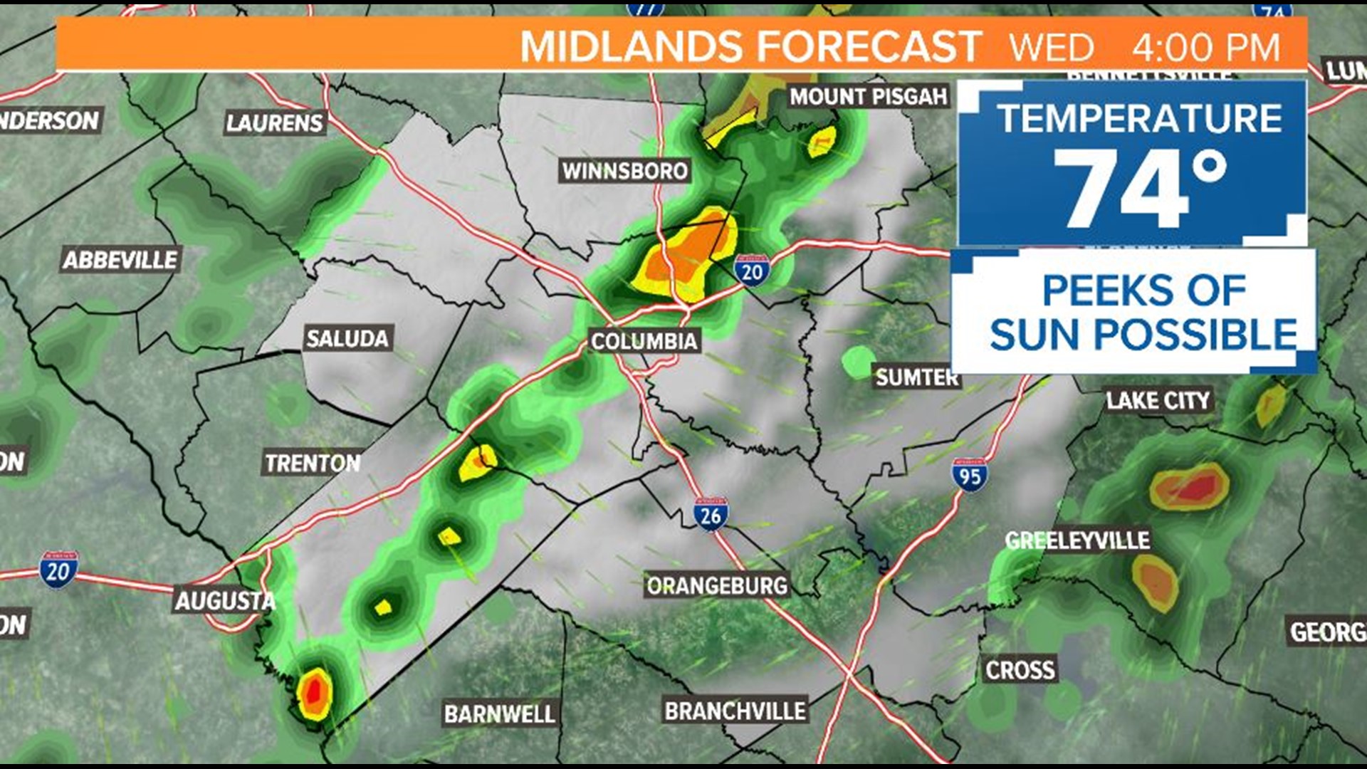 South Carolina severe storms forecast for today