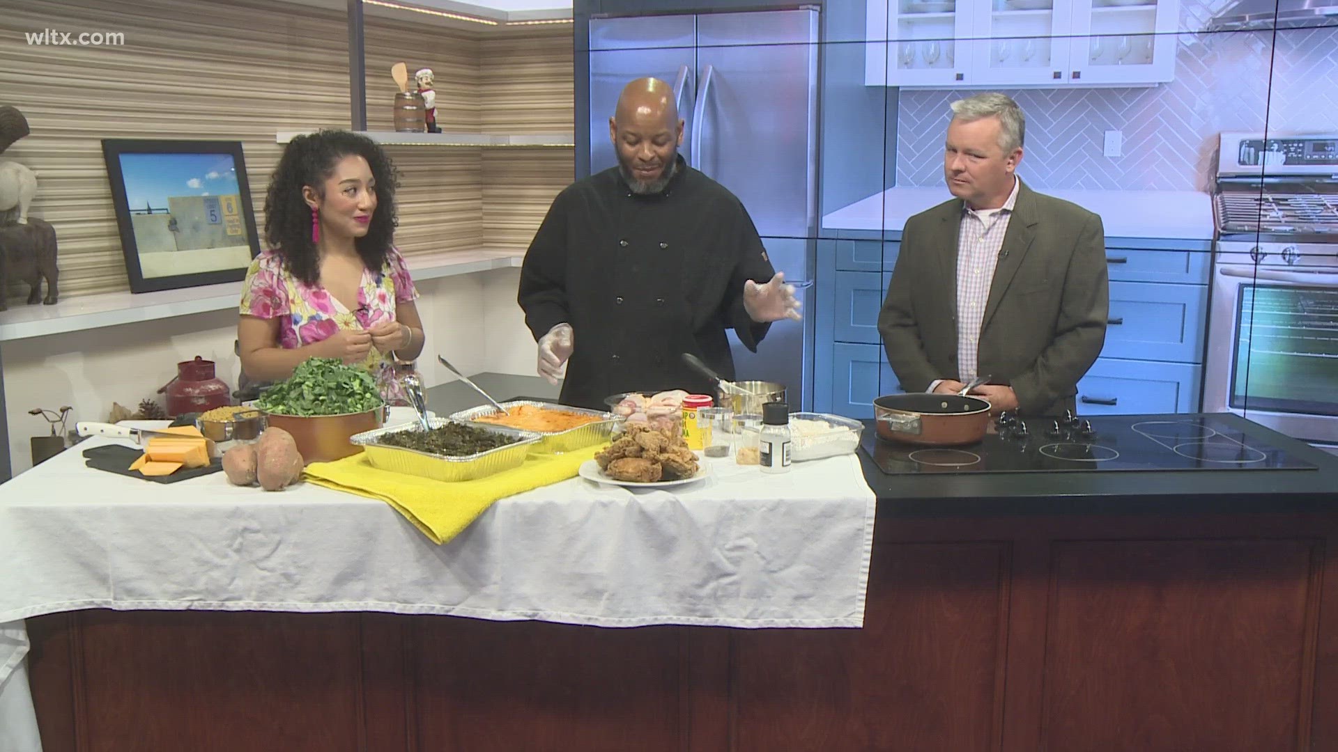 Chef Conklin, with Esther's Soul Food + Kitchen in Columbia, prepared fried chicken, mac-n-cheese and collard greens while talking about the origins of soul food