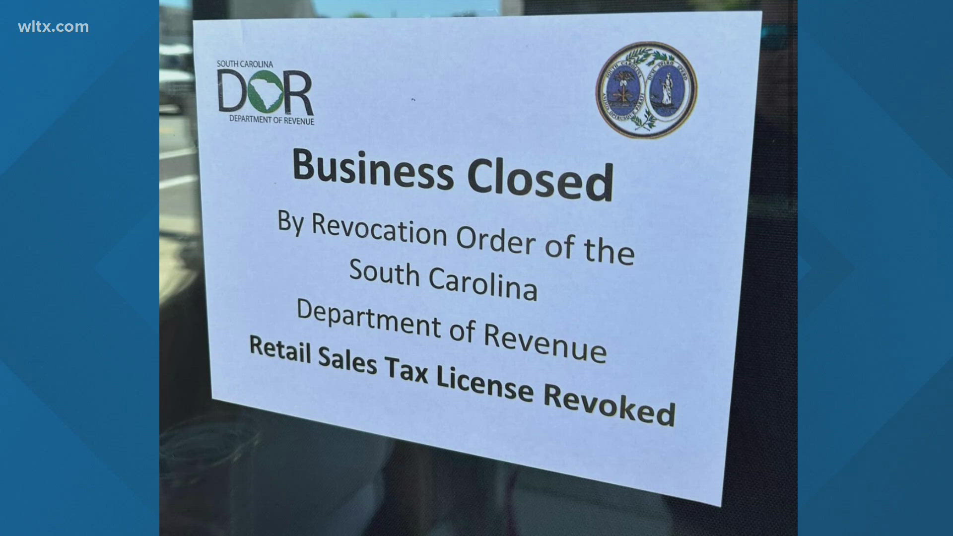 The restaurant was closed because their retail sales tax license has been revoked.