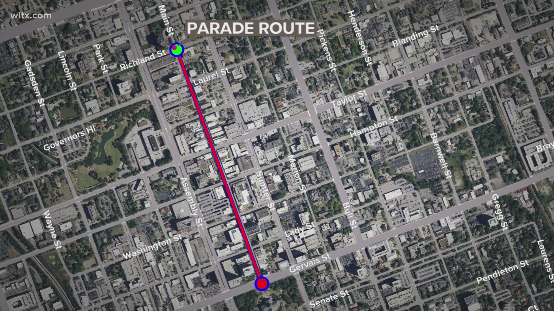 The city of Columbia put out road closures for Sunday's USC women's championship parade.