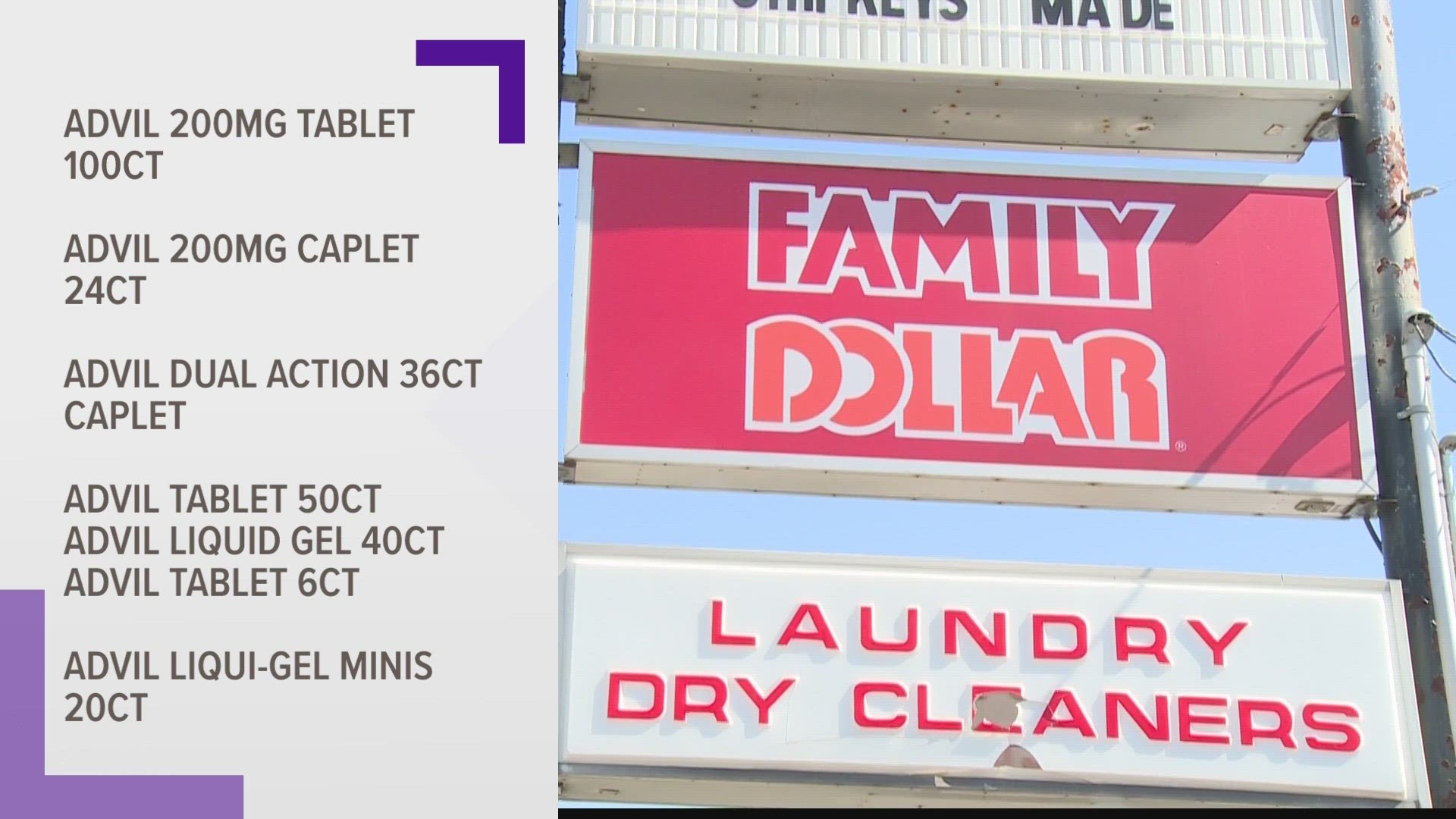 Family Dollar recalls Advil products