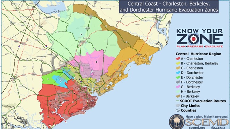 South Carolina Hurricane Evacuation Routes Maps 5192