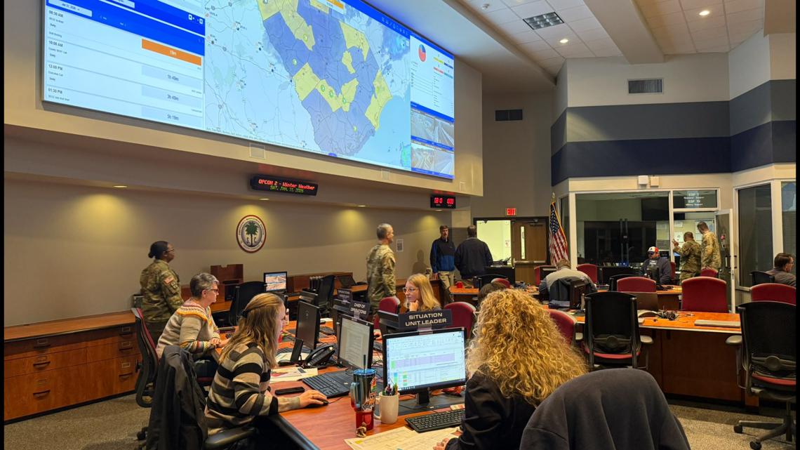 South Carolina emergency officials escalate response as snow begins sticking in large portions of state