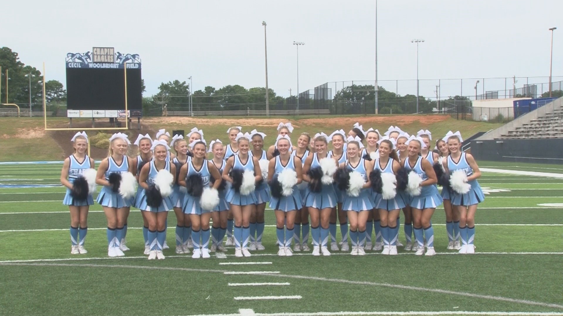 The Chapin High School cheerleaders help to welcome back students and teachers in Lexington-Richland 5.