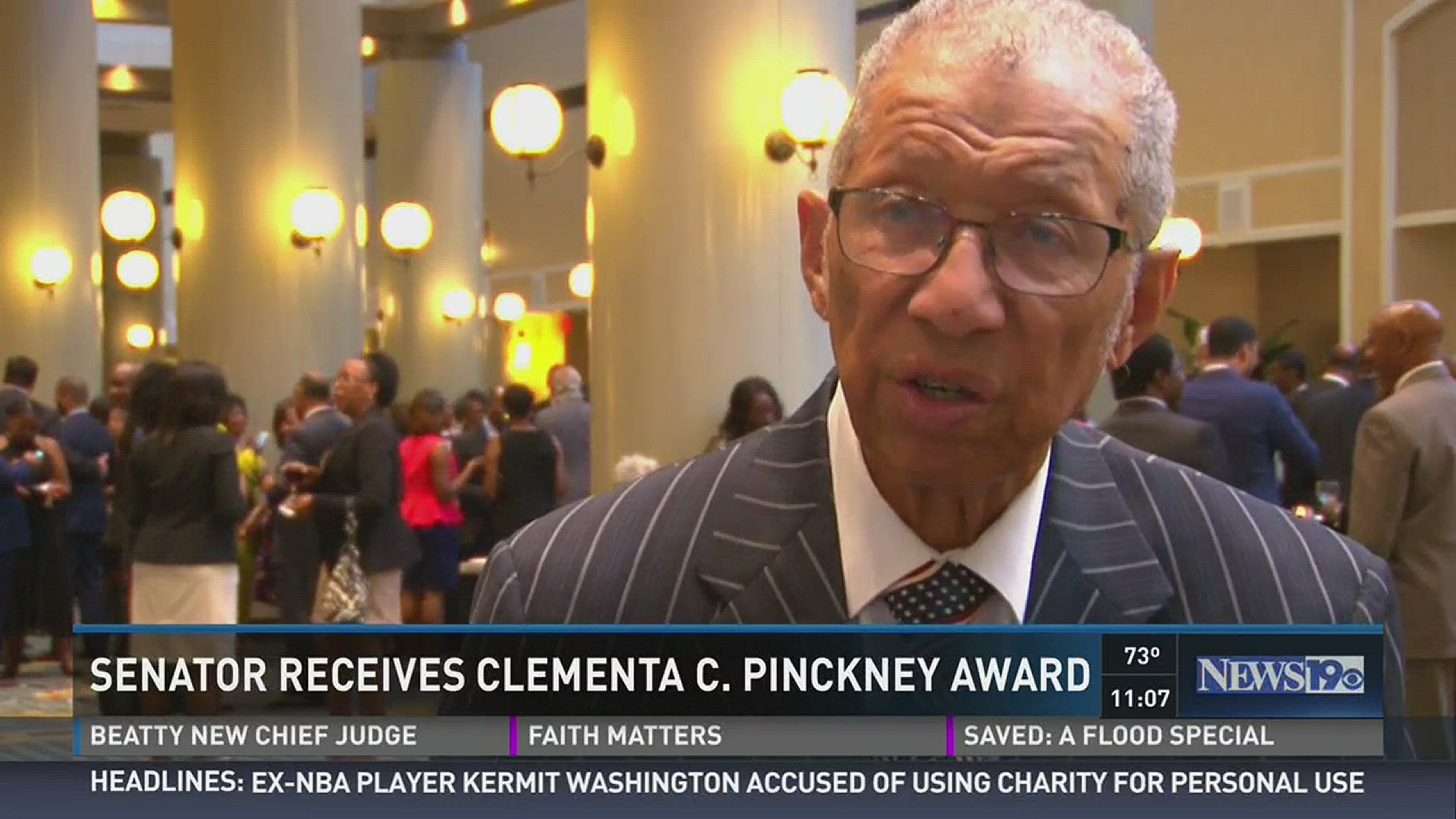 Sen. Kay Patterson receives the first Clementa C. Pinckney award.