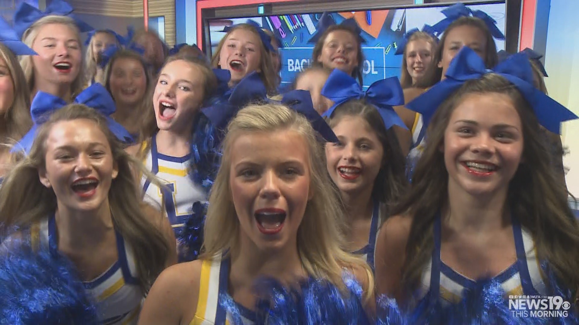 The Lexington High School cheerleaders welcome students back in Lexington One.