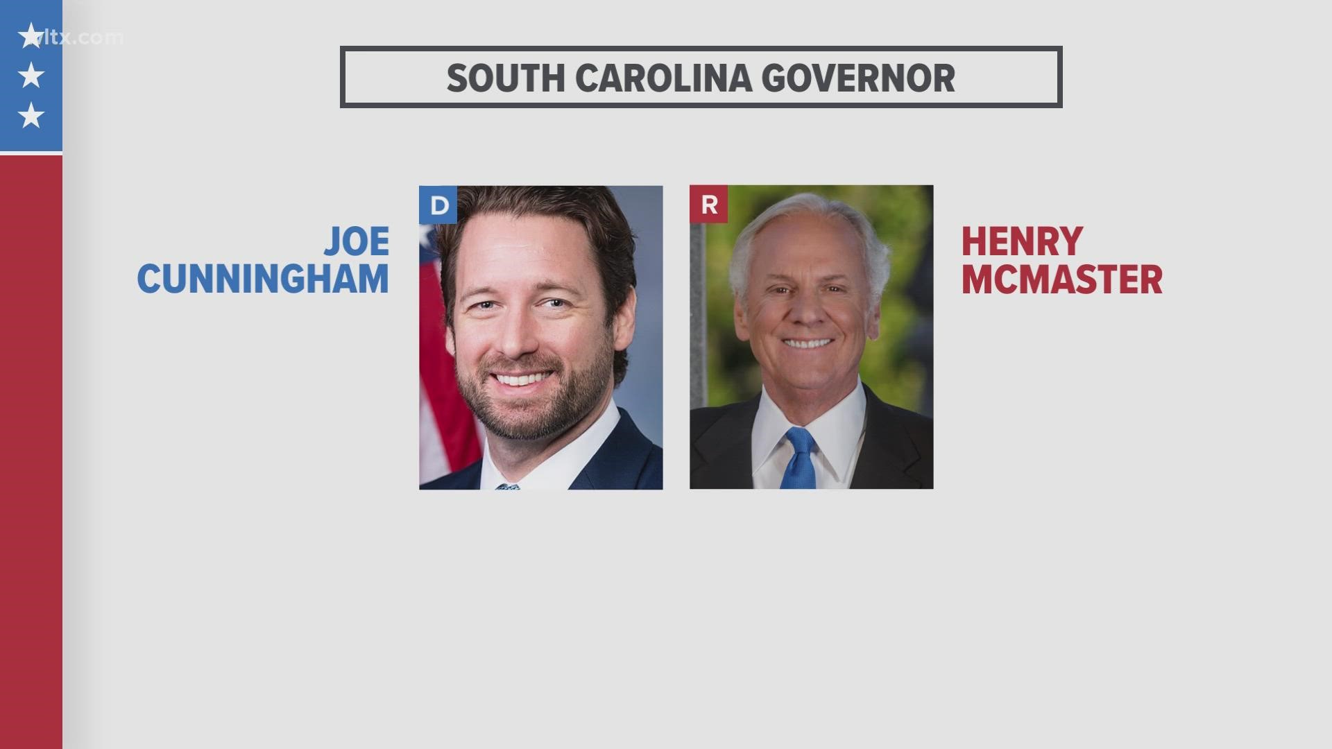 Incumbent Republican Gov. Henry McMaster and Democrat Joe Cunningham took to the stage Wednesday night in Columbia.