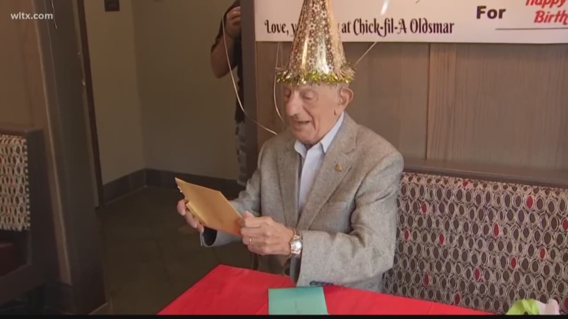 Mr. Steve, who always went to the same Chick-fil-A every day for years, got a special present for his 100th birthday.