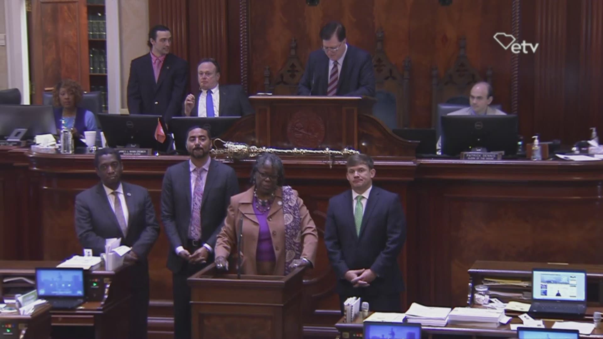 Rep. Gilda Cobb-Hunter speaks to lawmakers about the shooting at Regional Medical Center and the need to address mental health issues in the state.