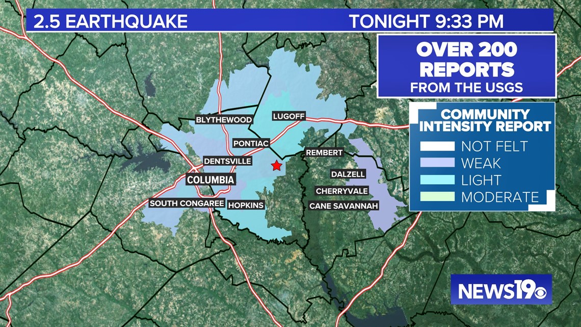 Fort Jackson earthquake rumbles Columbia, South Carolina