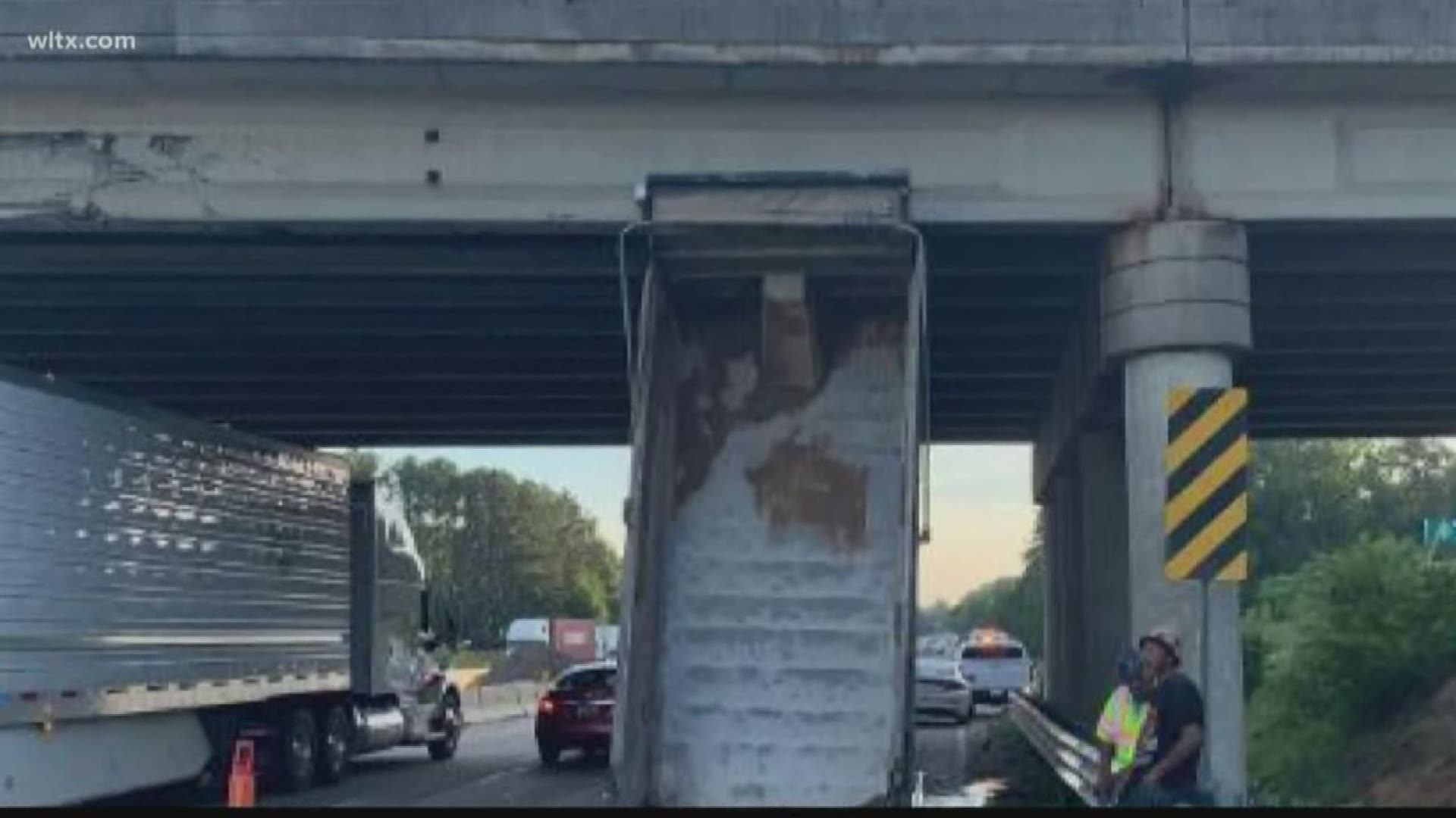 Dump truck hits bridge on Augusta road over I20
