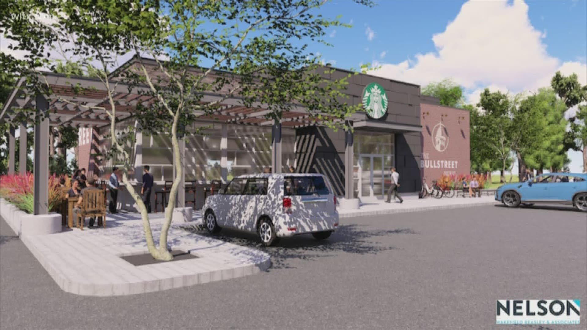 The Starbucks will be a 2,500 sq. ft. stand-alone building with a drive-through and outdoor seating