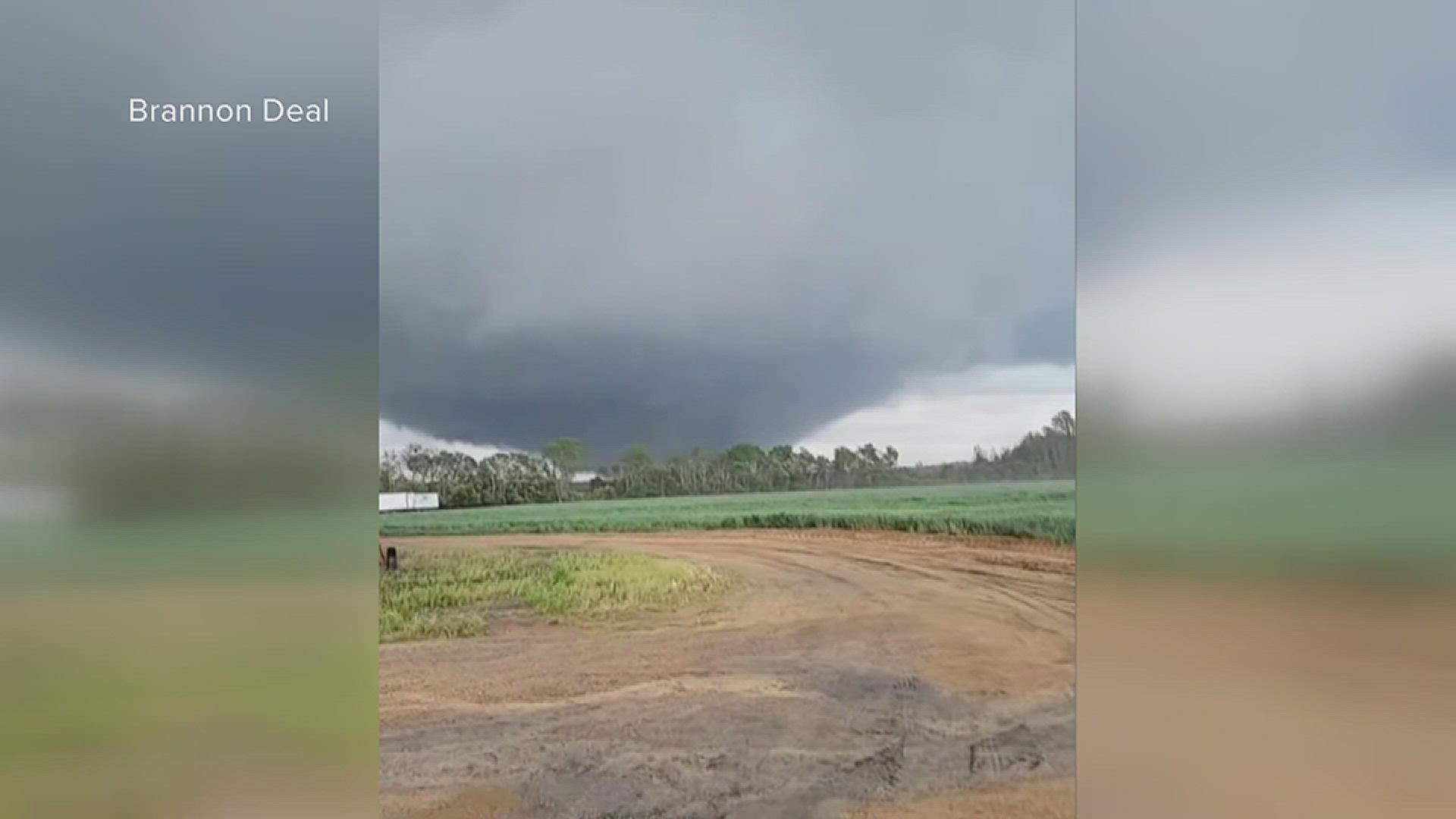 Video of a large tornado in Allendale County, South Carolina on April 5, 2002
