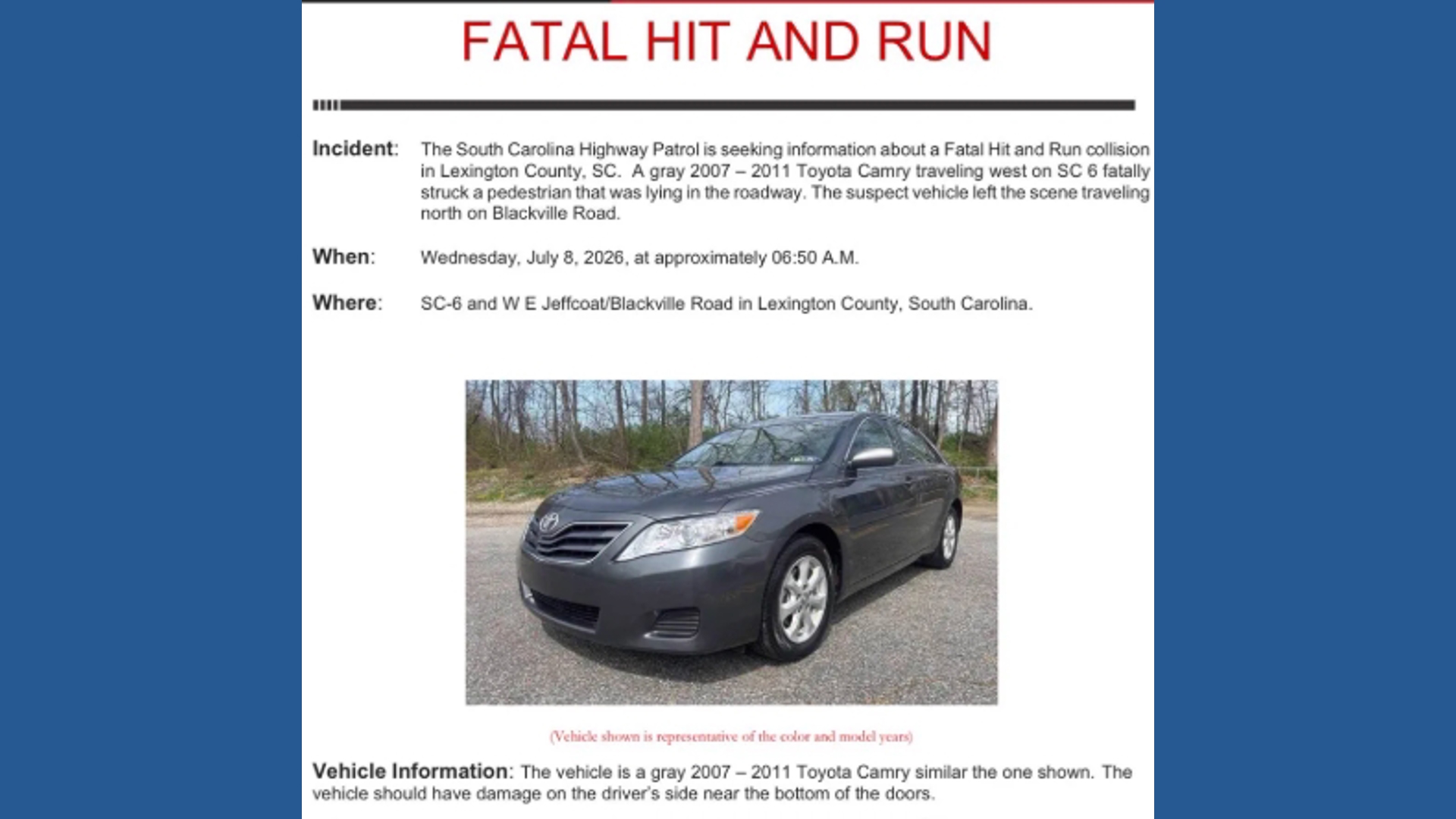 Coroner IDs Columbia man killed in Lexington County hit-and-run | wltx.com