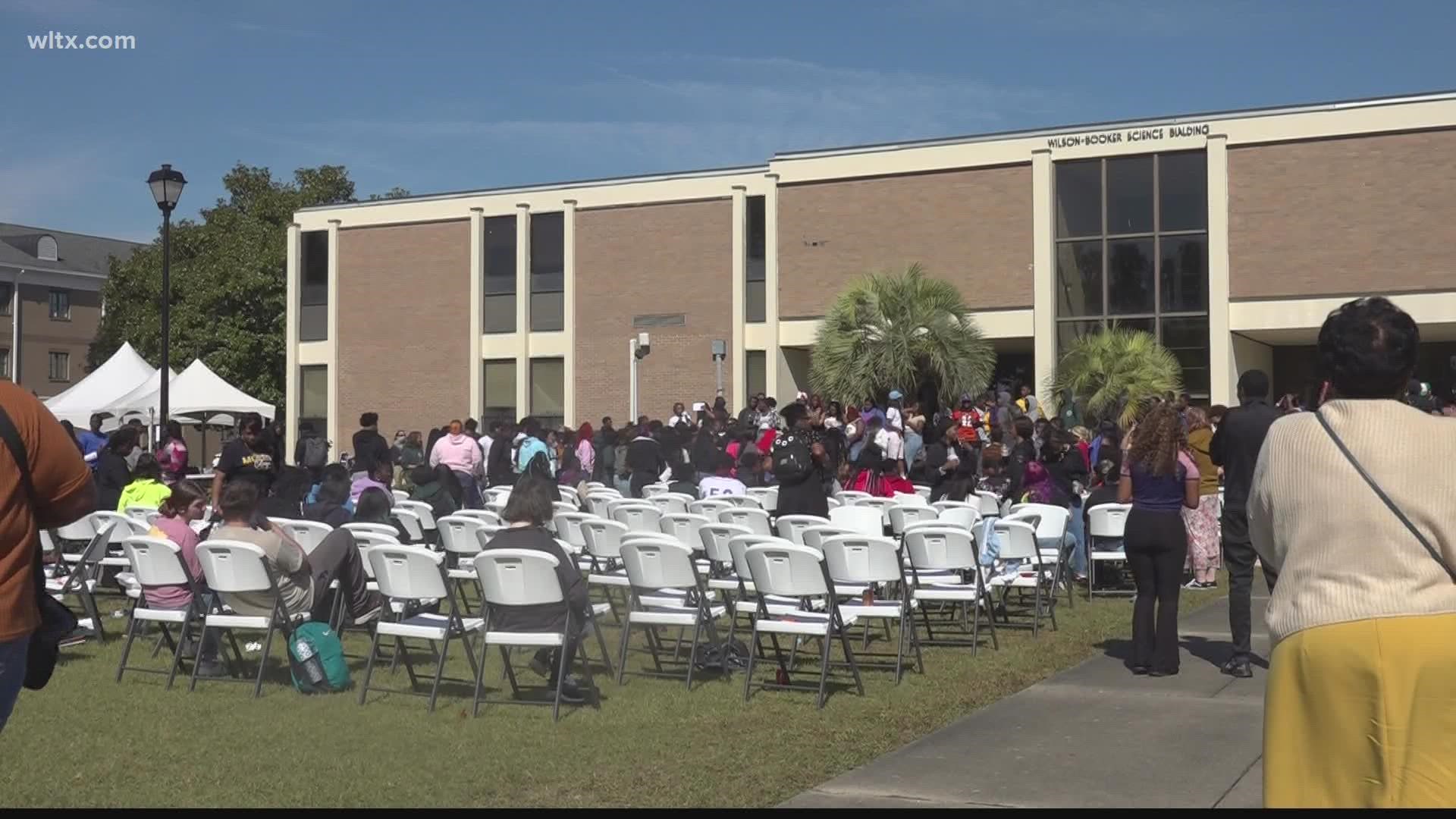 High schoolers visited Morris College in Sumter to talk to students about future cybersecurity opportunities.