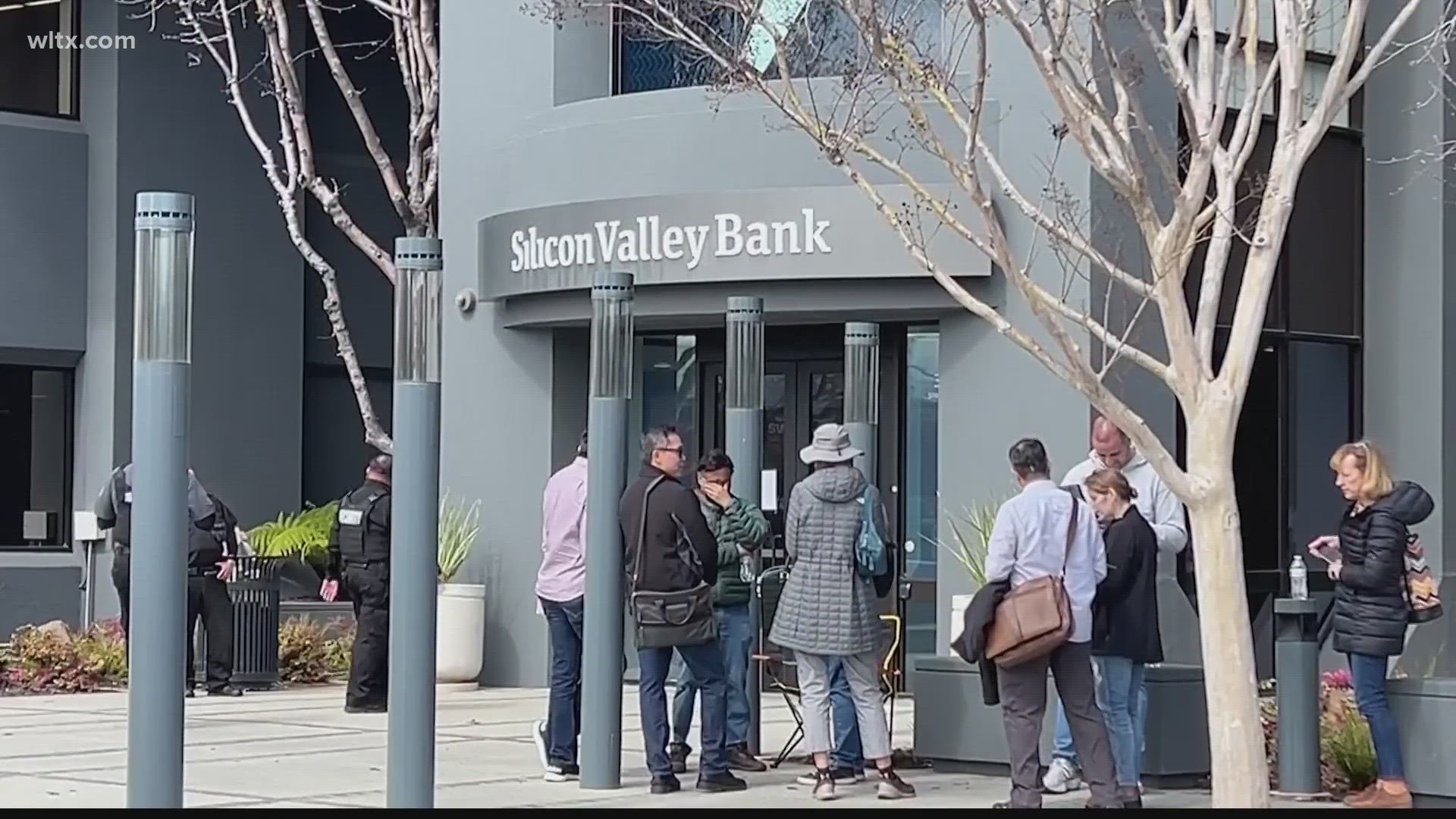 Depositors withdrew savings and investors broadly sold off bank shares Monday as the federal government raced to reassure Americans the banking system was secure.