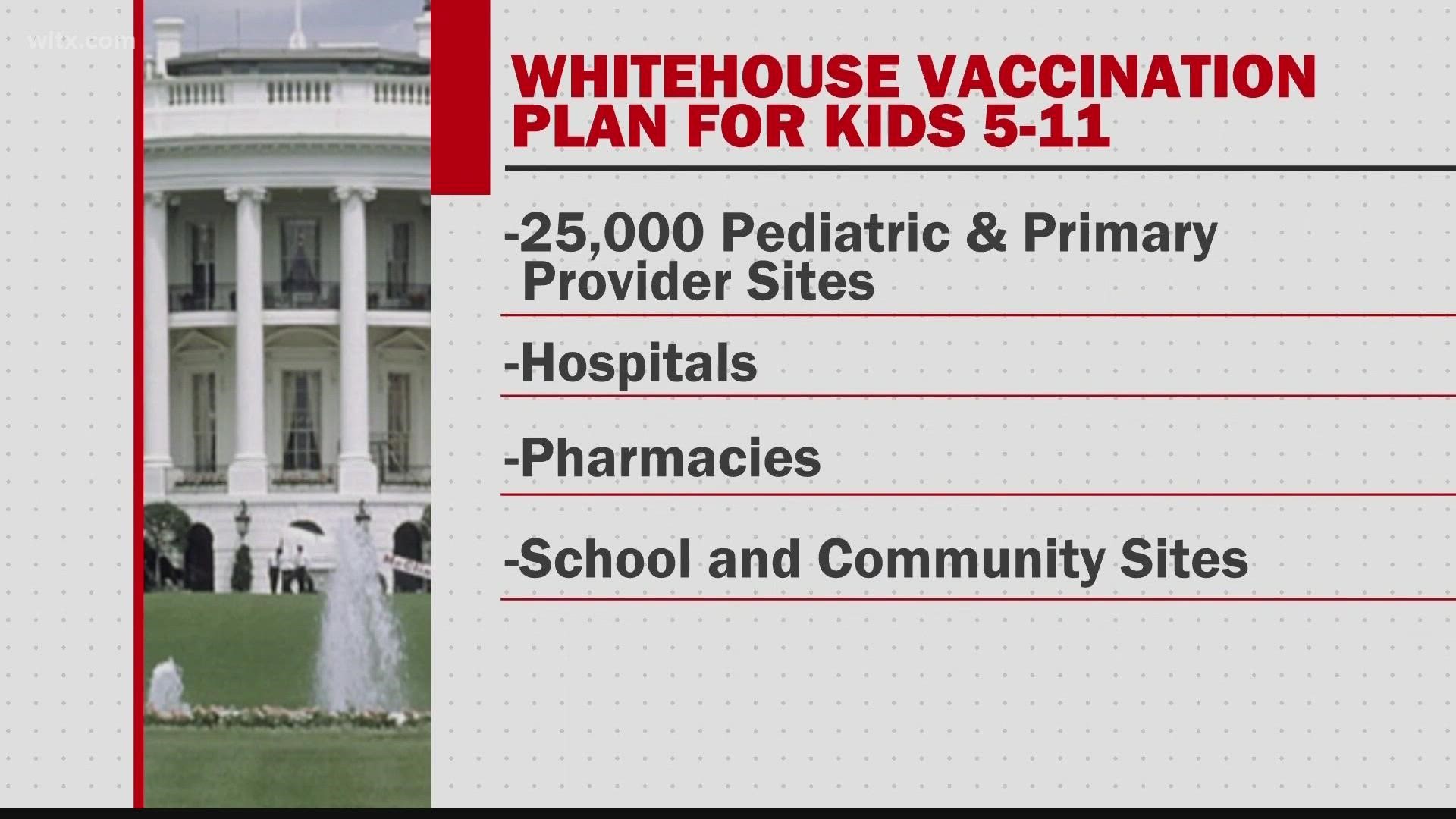 Children age 5 to 11 will soon be able to get a COVID-19 shot at their pediatrician's office, local pharmacy and potentially even their school, the White House said.