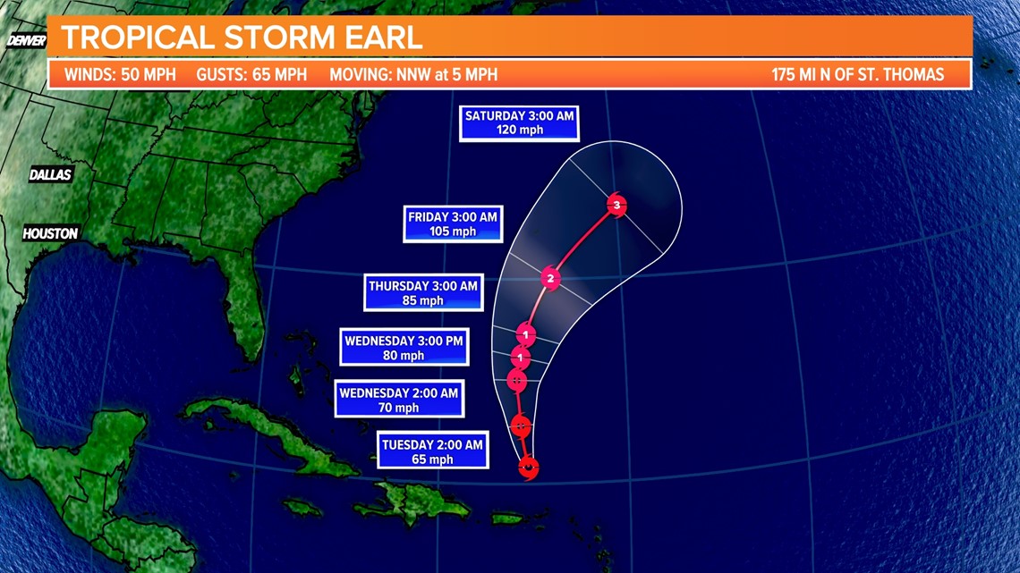 Hurricane Danielle Forecast to weaken, Earl to Strengthen