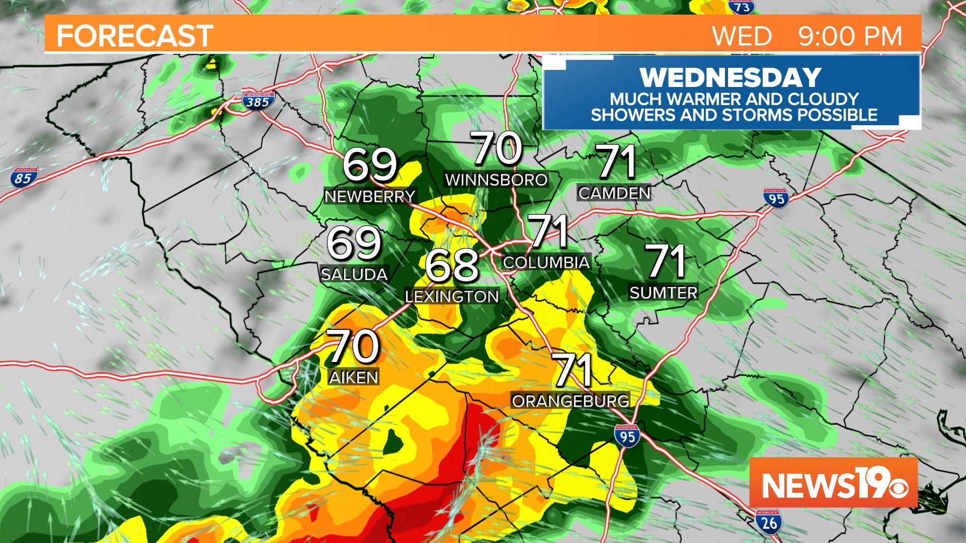 Wet weather today with some storms possible tonight | wltx.com