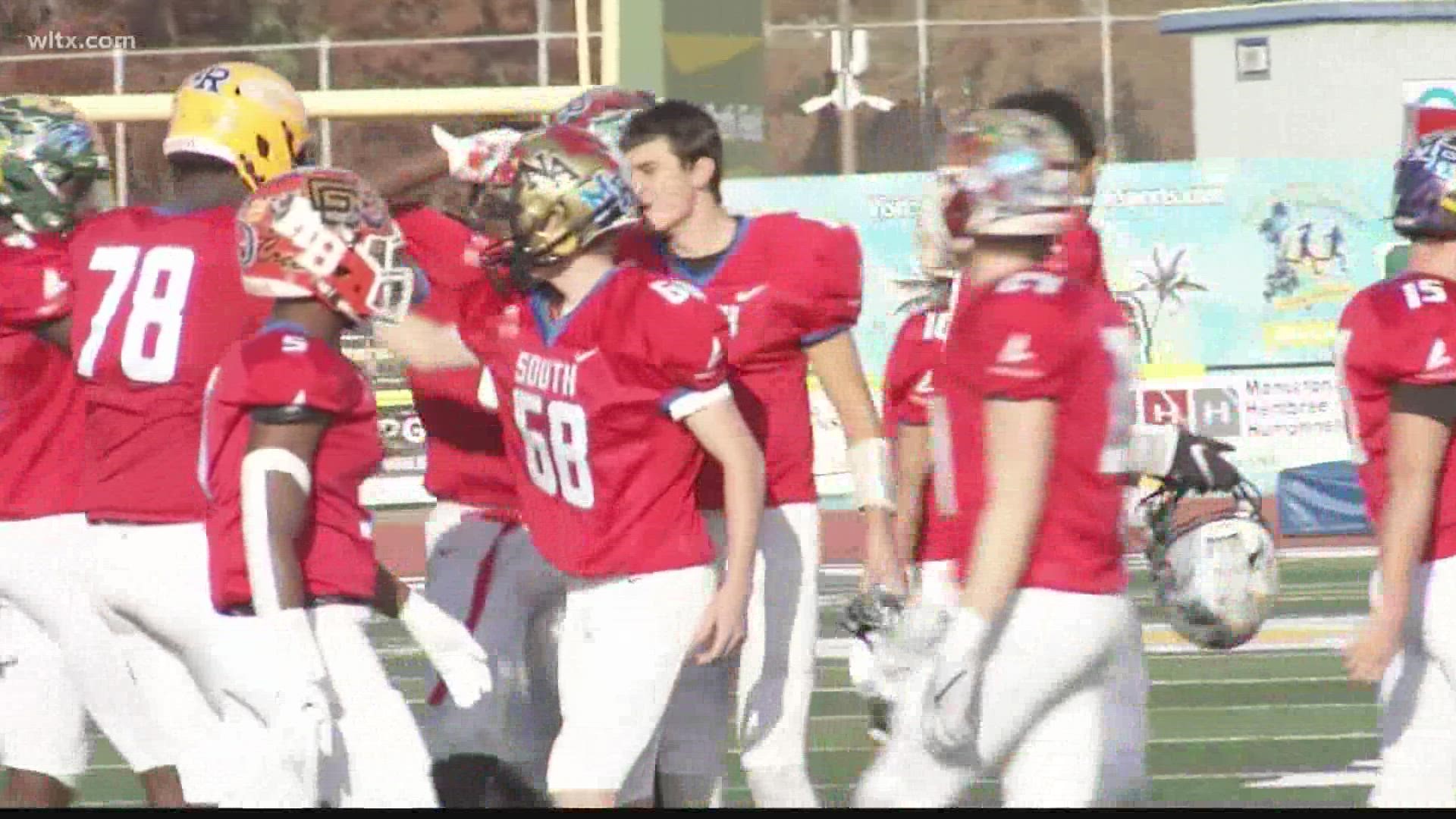 The South All-Stars defeated the North 20-17 in the Touchstone Energy Cooperatives Bowl at Myrtle Beach.