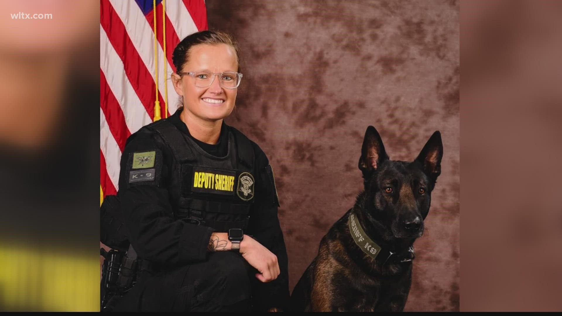 Richland County deputies said late Friday that Deputy Sarah Merriman is now at home and is recovering with her K9 partner, Rudy.