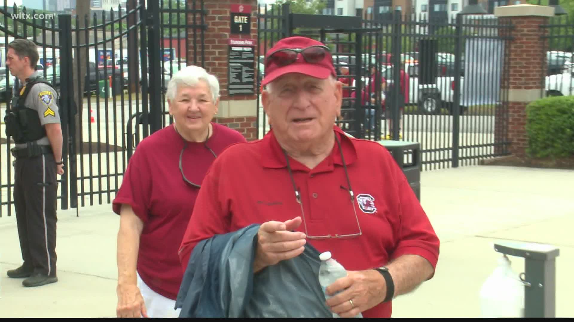 A crowd of 5,444, fans showed up at Founders Park for a noon start time between the Gamecocks and Virginia in the first game of the Columbia Regional.