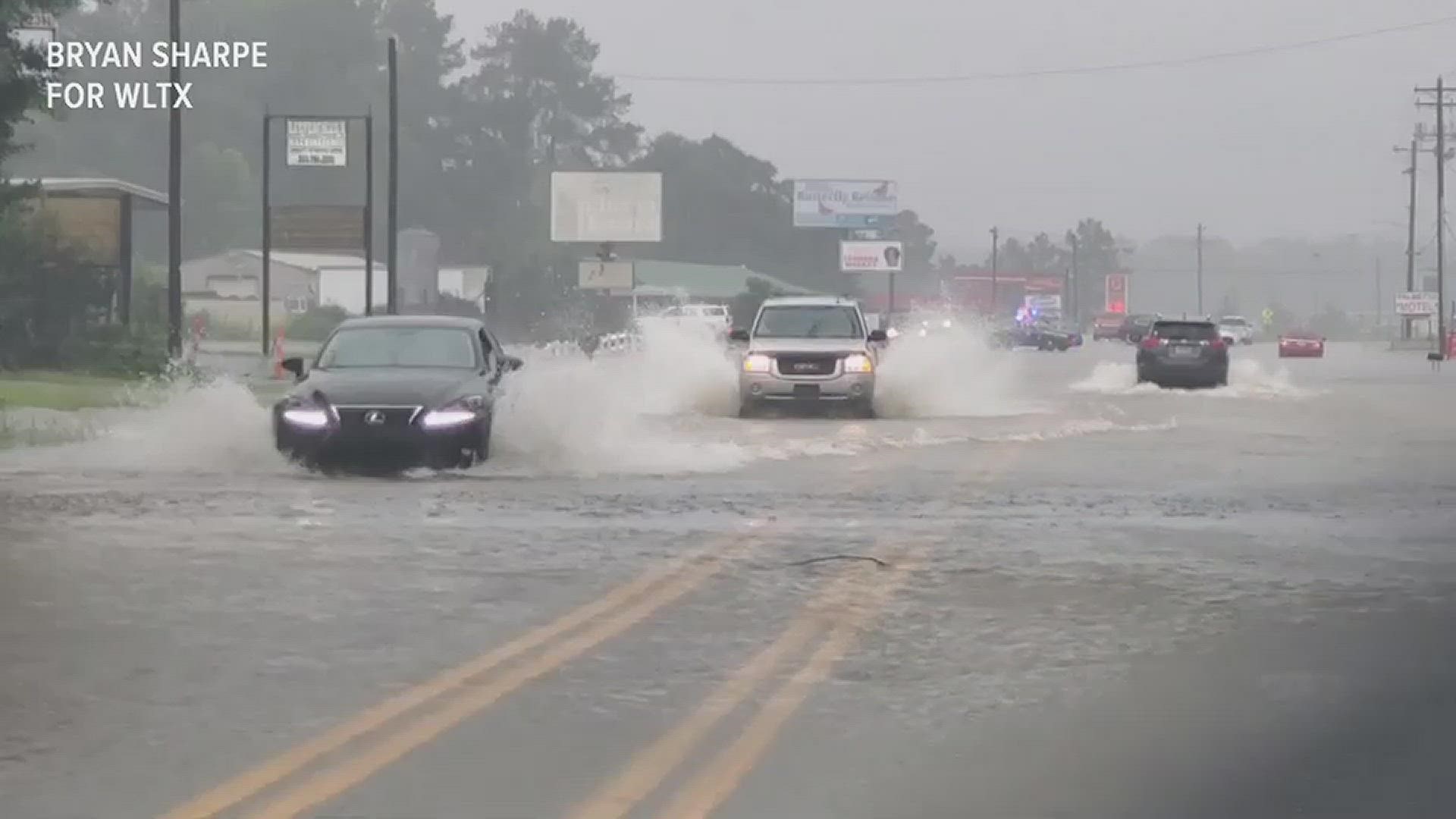 Heavy rains across the Columbia area caused localized flooding throughout the area. Some of the worst of it occurred on Charleston Highway on Sunday.