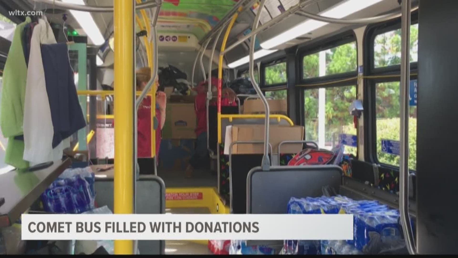 A City of Columbia bus was filled with donations for those affected by Hurricane Florence.