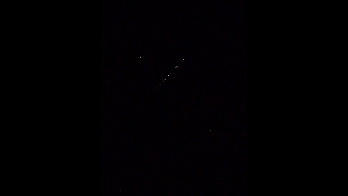 Starlink Satellites were visible over South Carolina on Monday