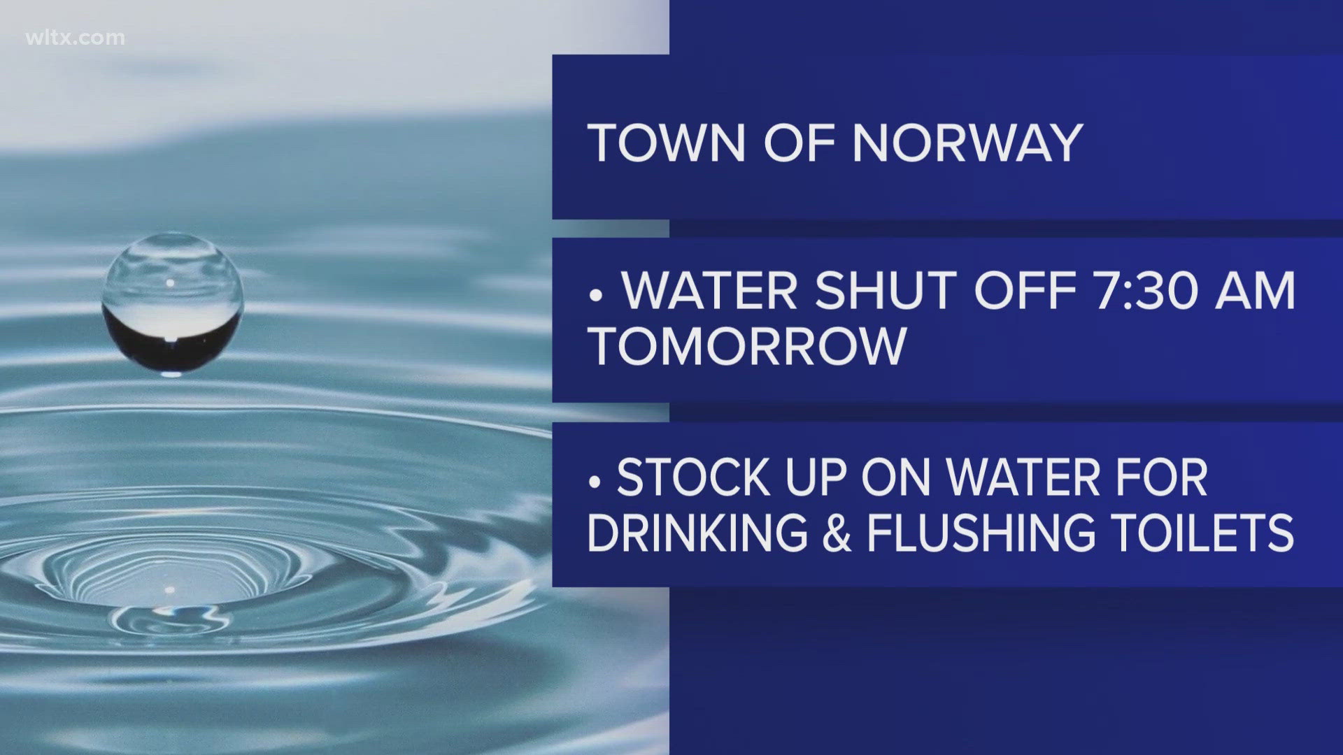 The Town of Norway said water service will be cut off Saturday morning so the town can make repairs to the system.