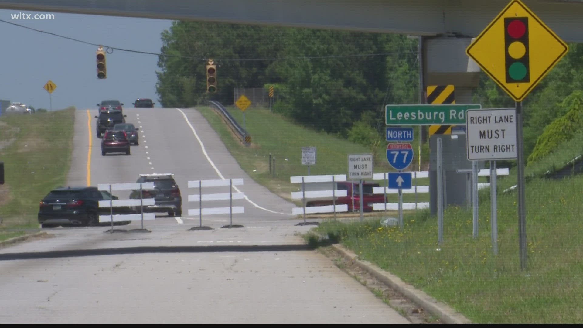 The chute allowed drivers to connect from Garners Ferry to the I-77 North ramp without going on Leesburg Road.