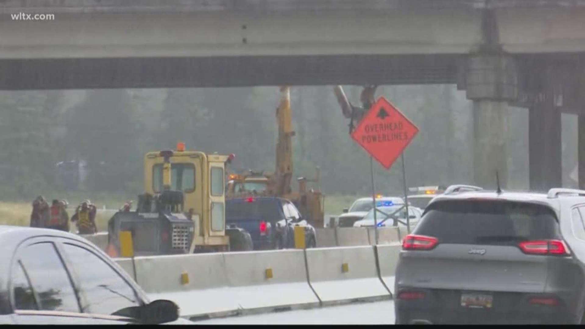 Officials say the vehicle collided with the structure near mile marker 58, which is where the interstate meets Highway 1.