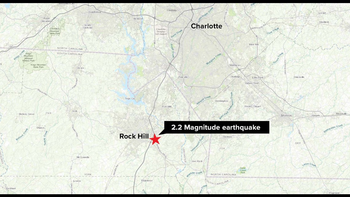 SC Tuesday Earthquake: Rock Hill was struck by a 2.2 magnitude earthquake