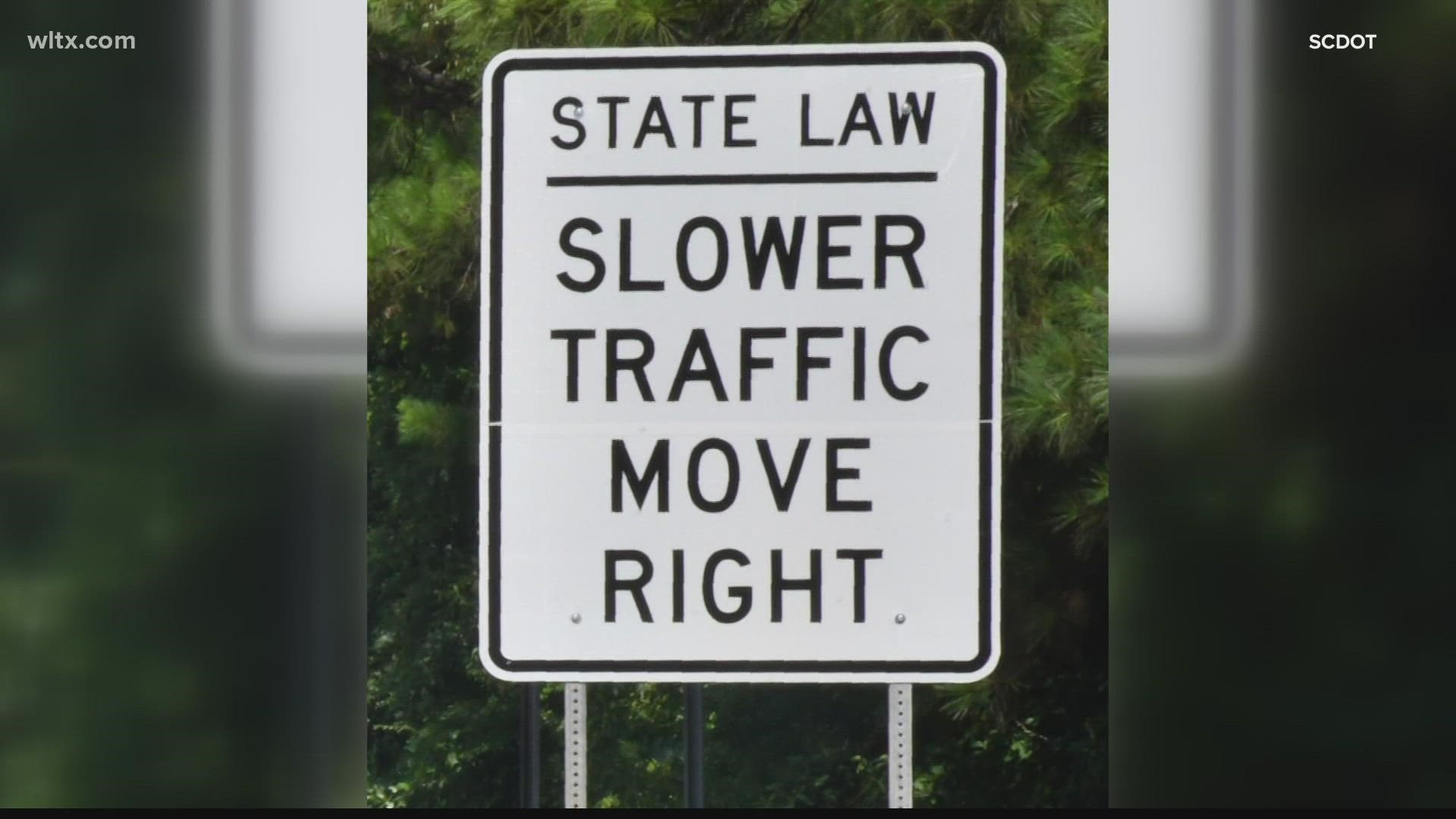 A new state law taking effect this month requires drivers to move out of left lanes of highways when a faster driver is approaching from behind.
