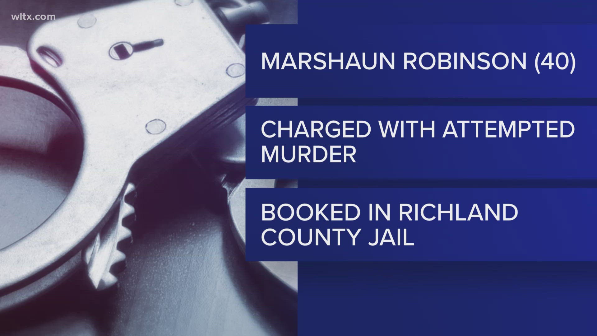 Marshaun Robinson, 40, was arrested for attempted murder after a Metze Road shooting where the victim returned fire in self-defense; both were hospitalized.