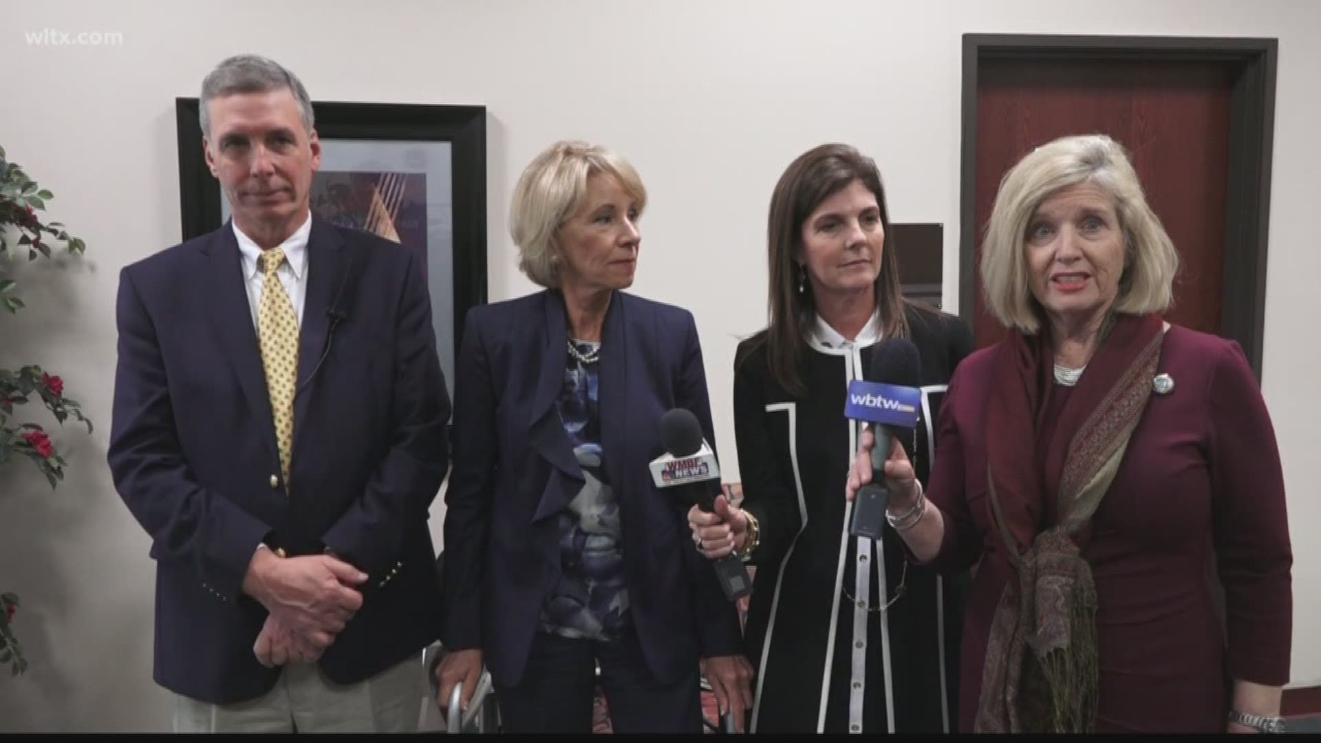 U.S. Secretary of Education Betsy DeVos was in Florence today to tour two schools her staff say show how the state is 'rethinking education.'