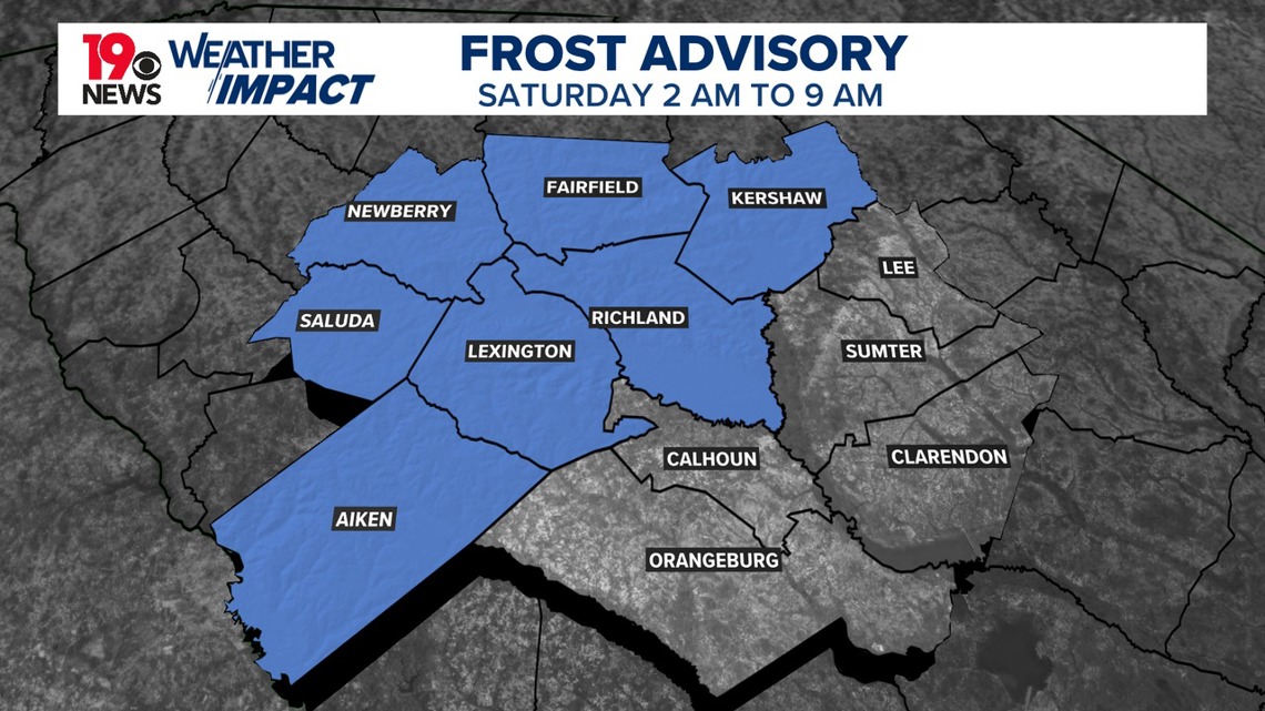 Weather impact: Frost advisory in effect for early Saturday morning