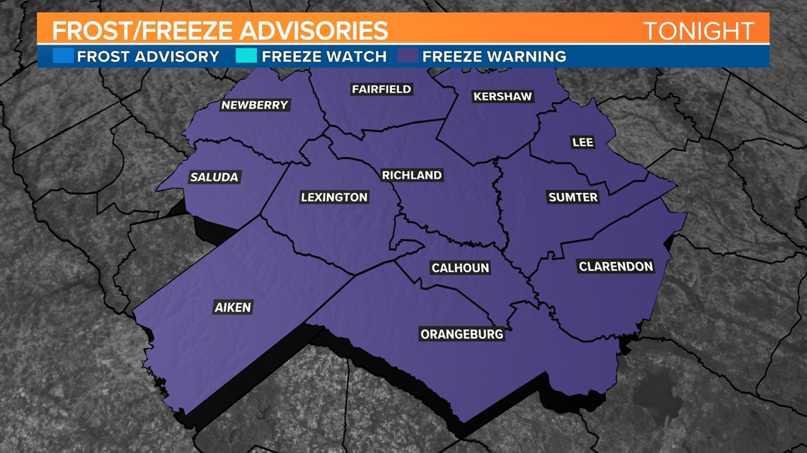 Midlands Under a Freeze Warning Tonight | wltx.com