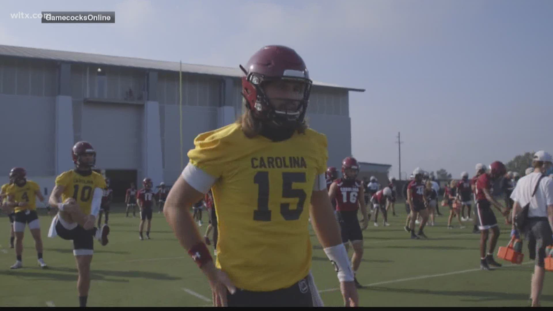 Gamecock head football coach Will Muschamp talks about the decision to start Collin Hill at quarterback for the season opener against Tennessee.