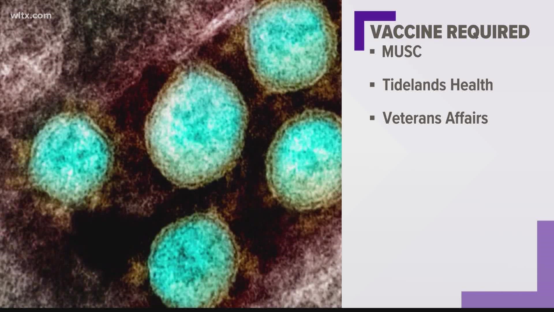 Three hospitals in South Carolina now require medical personnel to get the COVID-19 vaccine.