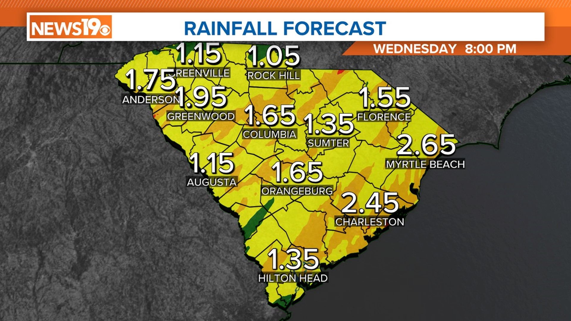 Rain Returns to South Carolina overnight