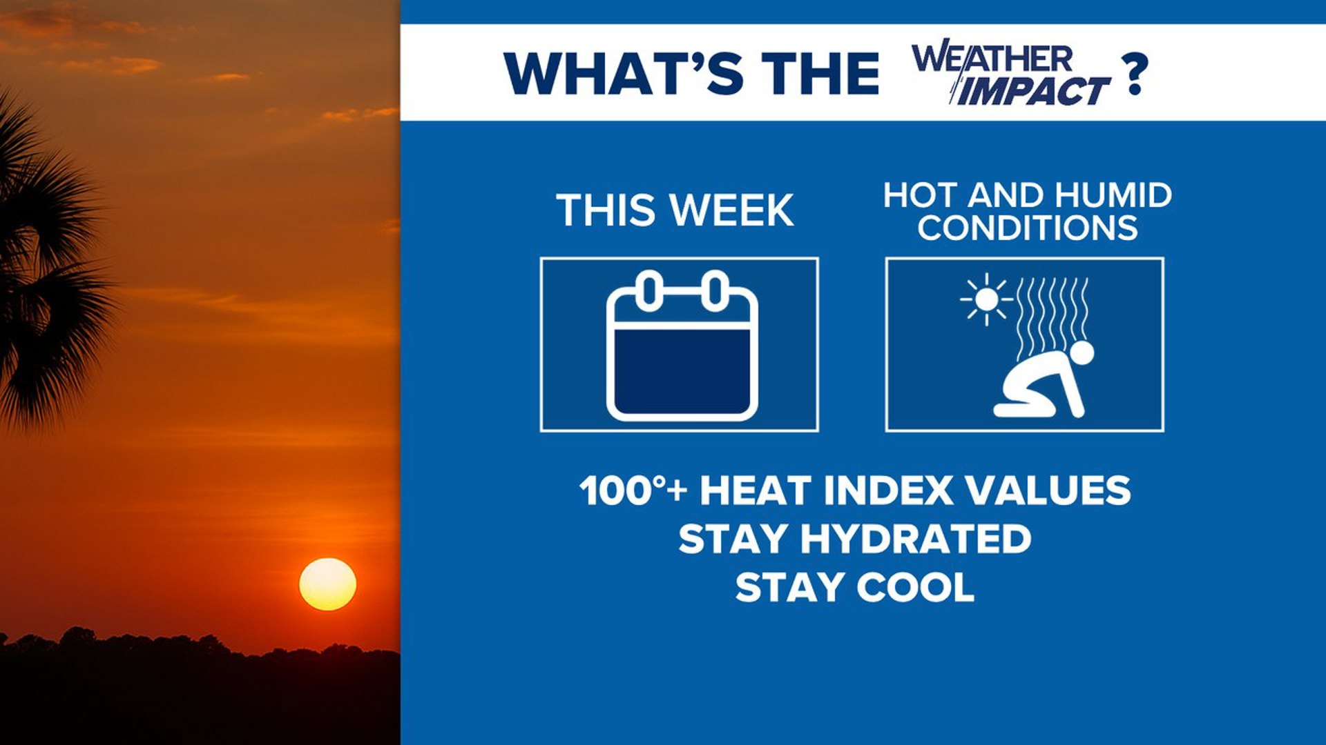 Hot and humid conditions continue today with a small chance of rain ...
