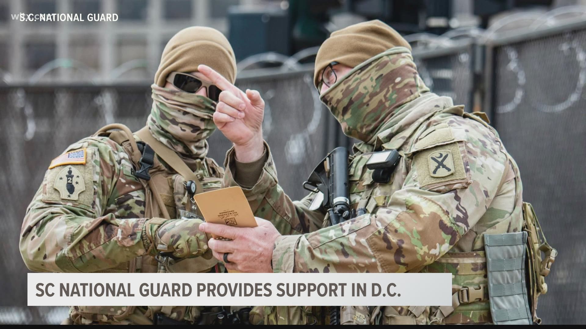 The guard members were in the nation's capitol to provide support during the event.