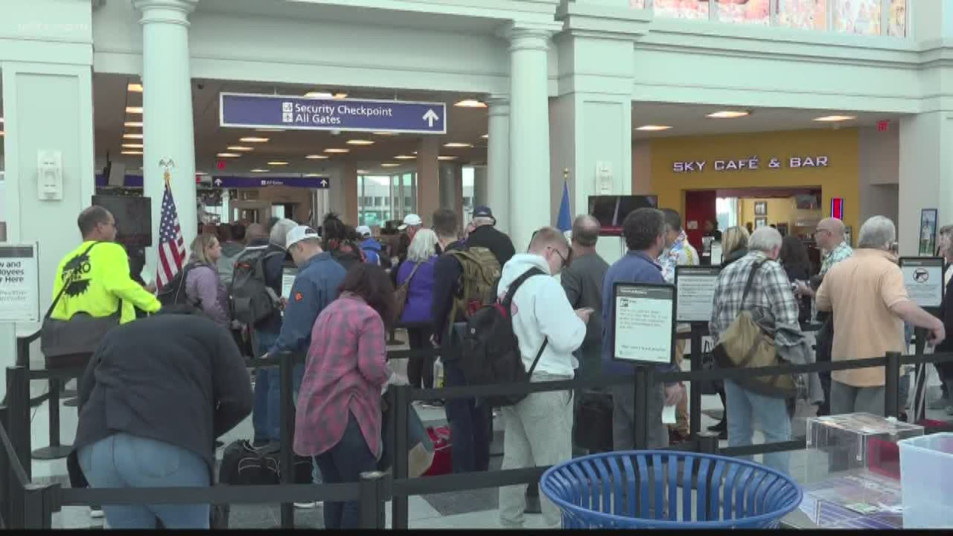 The airport saw a 15 percent increase in traffic, and set a new record for the weekend after Thanksgiving.