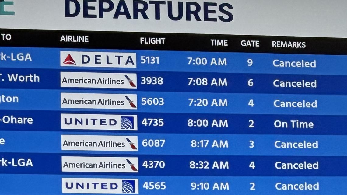 Ice storm disrupts flights at Columbia airport as winter weather moves through the Midlands