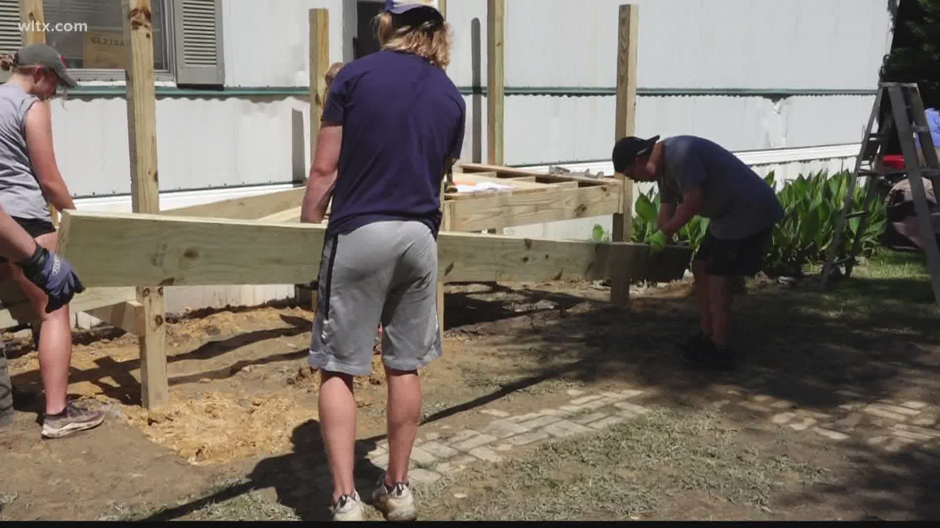 230 teenagers from nine different states traveled to South Carolina to help with home repair projects.