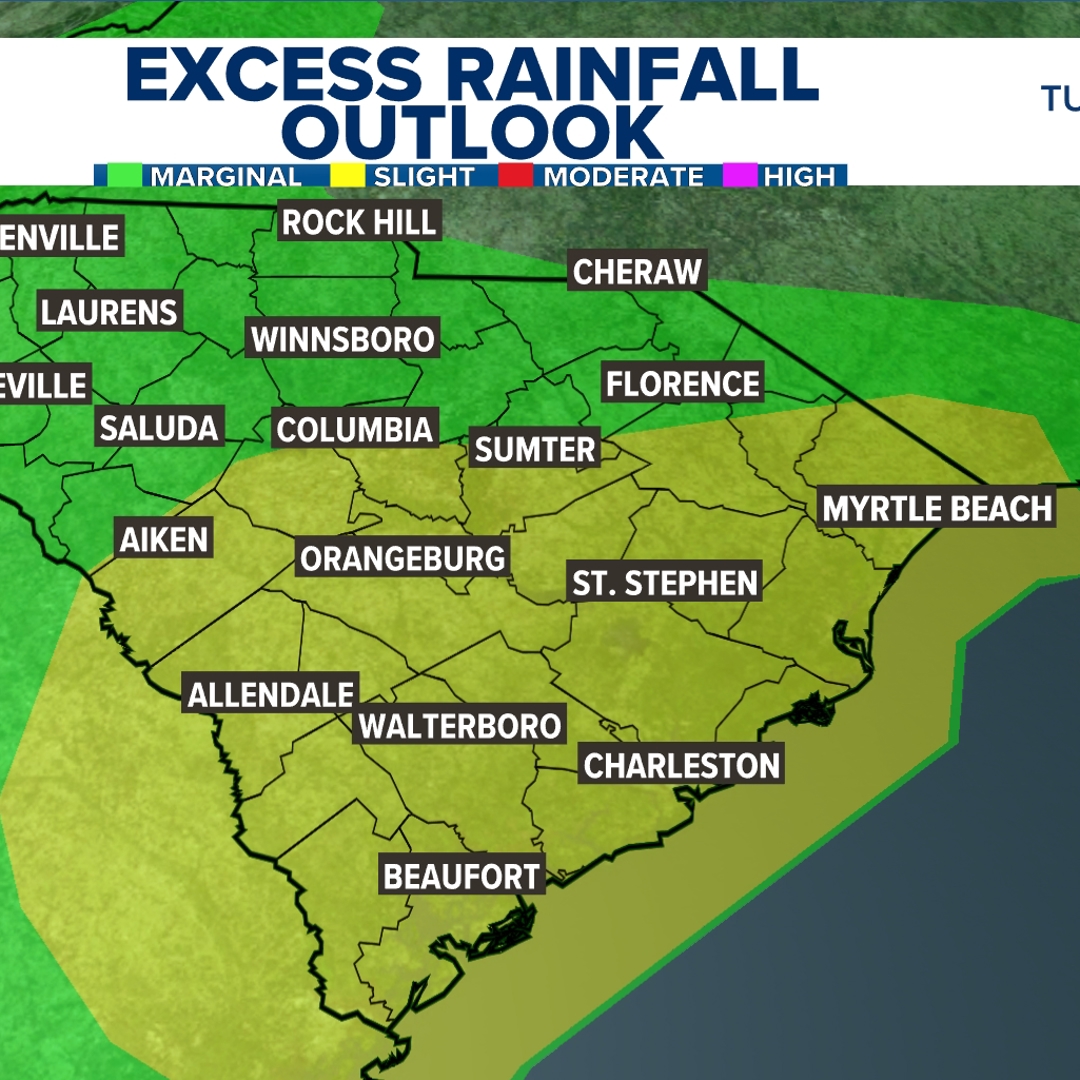 South Carolina faces heavy rain and flooding risk Tuesday | wltx.com